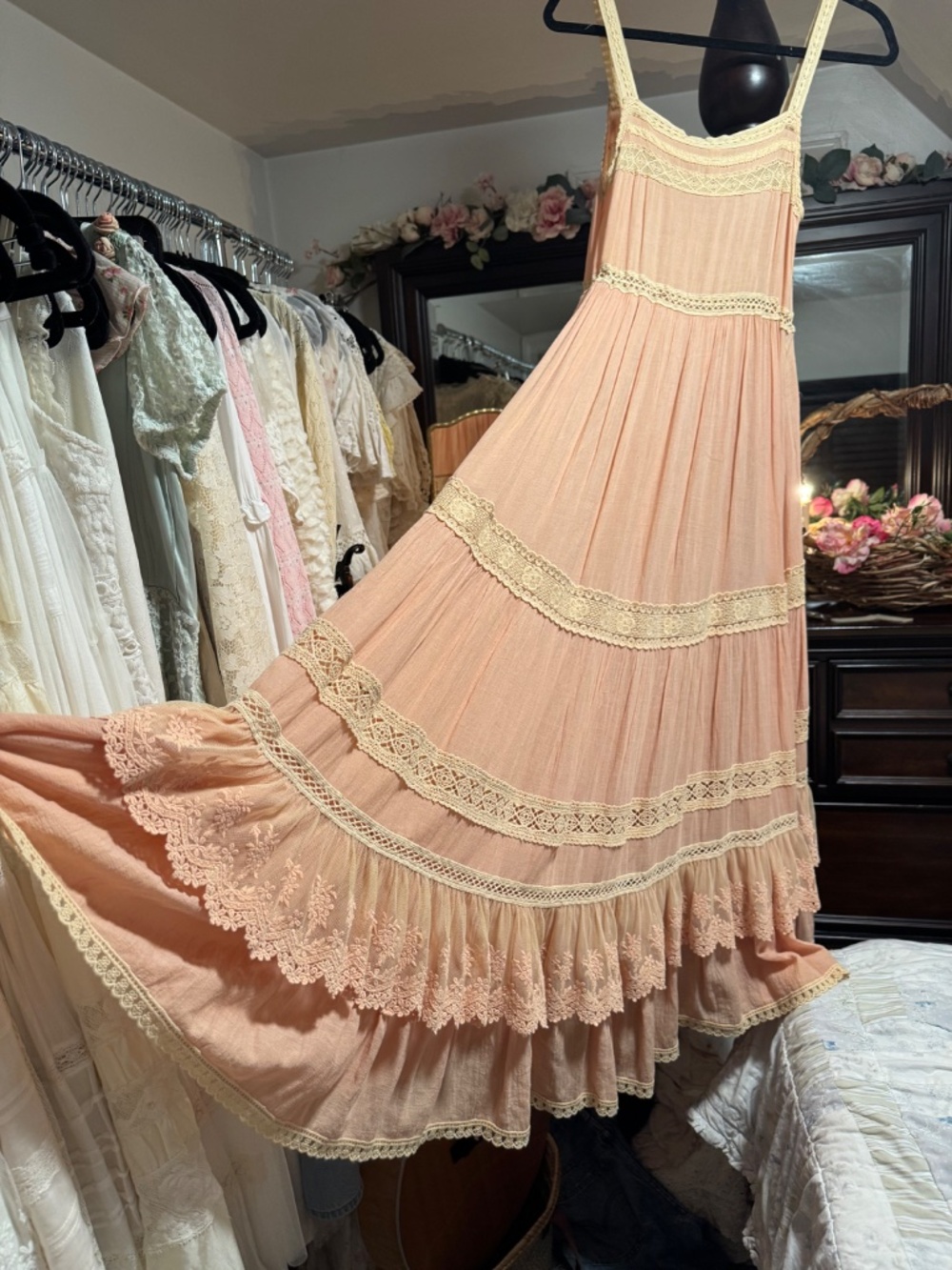 Spell Prairie Gown Peach Small - Picture 9 of 11